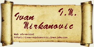 Ivan Mirkanović vizit kartica